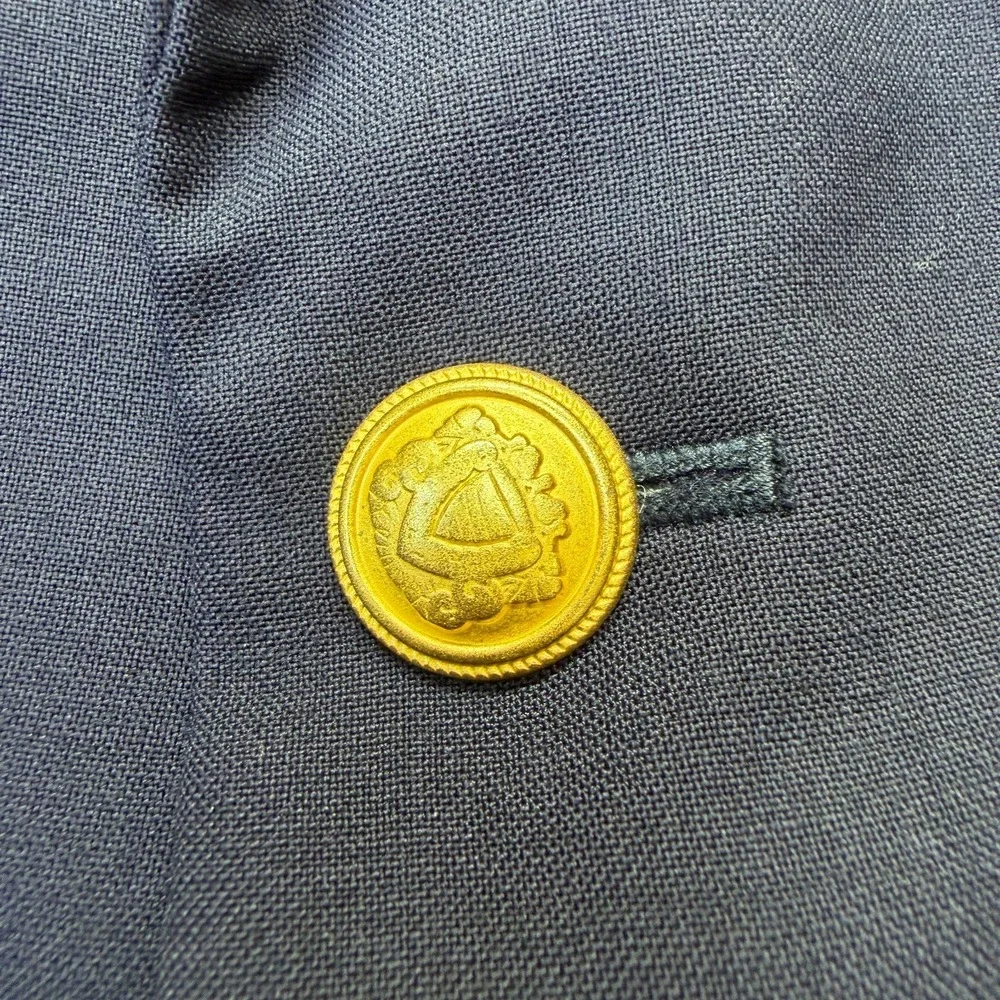 Jos A Bank Mens Blazer Exacutive Navy Wool 40 Short Gold Buttons‎